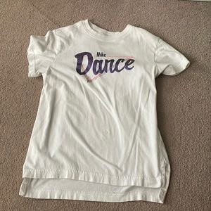 white nike dance tee